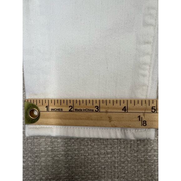 Seven for All Mankind Jeans High Waist Ankle Skinny White w/ Denim Patch Pocket - Picture 11 of 16